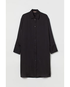 H&m+ Oversized Shirt Dress Black