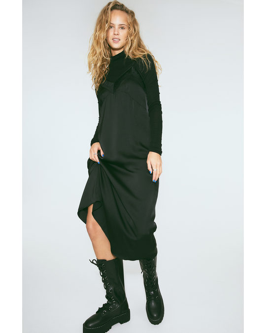 H&M Satin Slip Dress Black