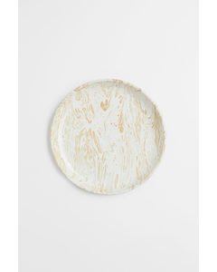 Patterned Metal Plate Beige/marble-patterned