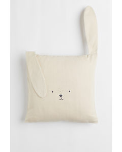 Cotton Cushion Cover Light Beige/rabbit