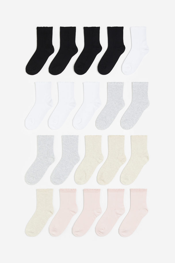 H&M 20-pack Socks Black/white