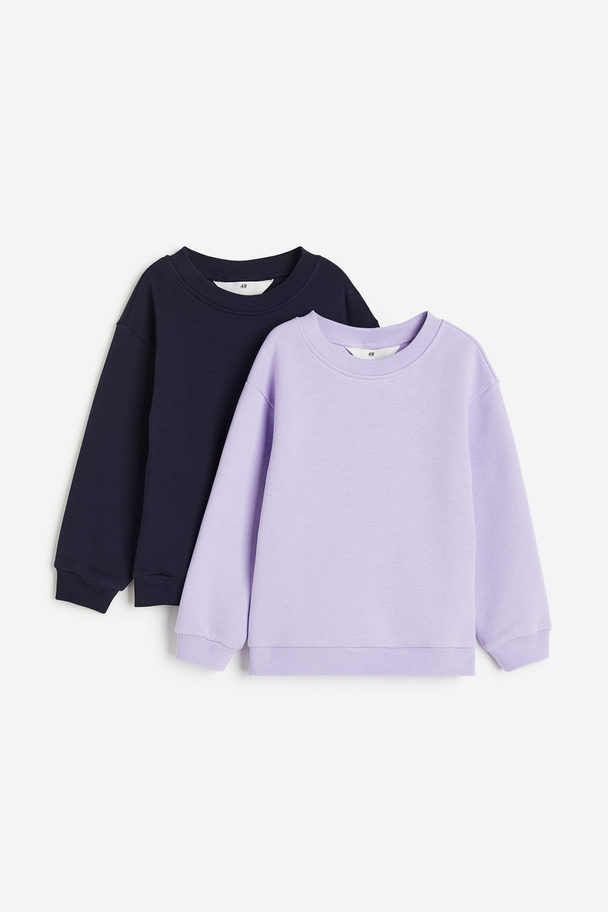 H&M 2-pack Sweatshirts Light Purple/navy Blue