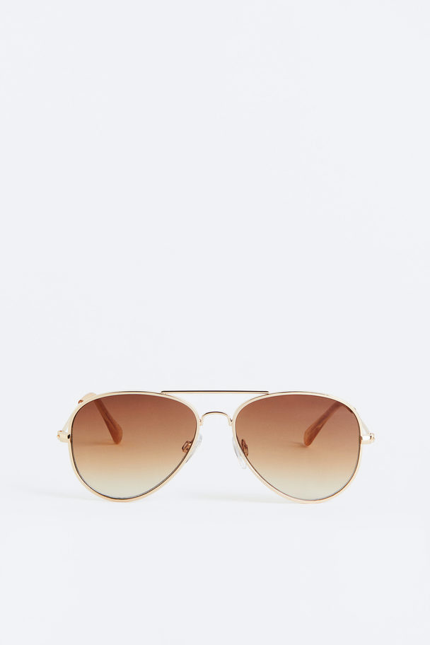 H&M Sonnenbrille Goldfarben/Beige
