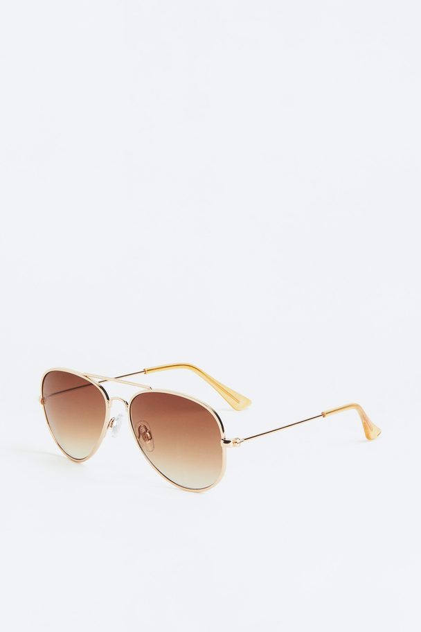 H&M Sonnenbrille Goldfarben/Beige