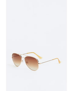 Sonnenbrille Goldfarben/Beige