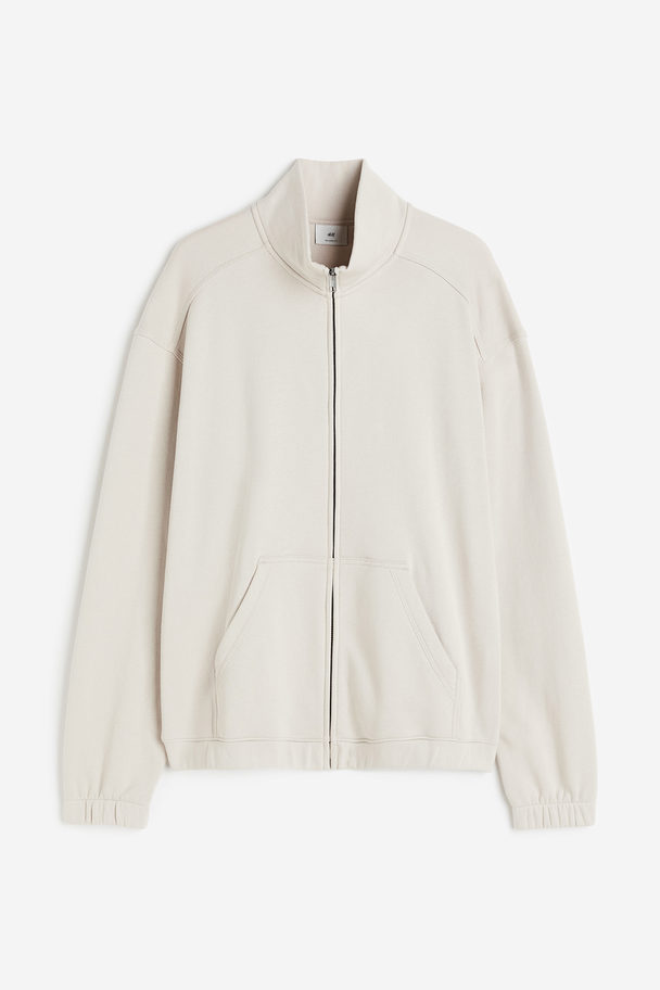 H&M Relaxed Fit Zip-through Jacket Light Greige