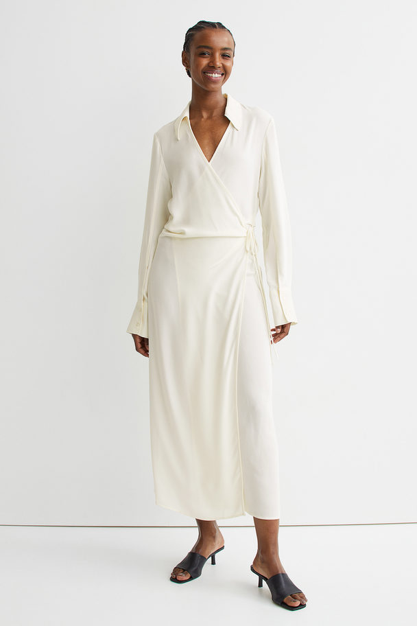H&M Wrap Shirt Dress White