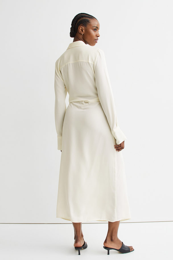 H&M Wrap Shirt Dress White