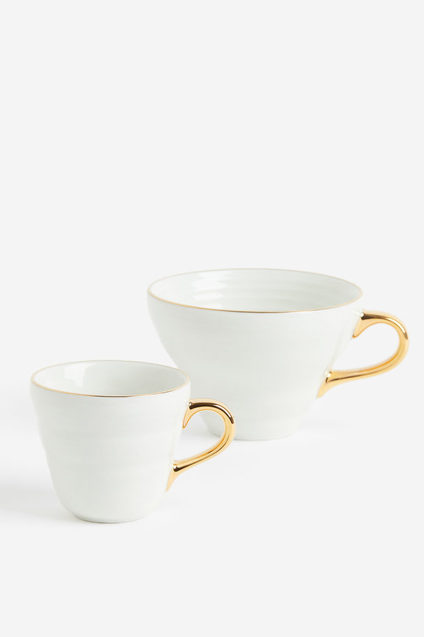H&M HOME Textured Porcelain Cup White