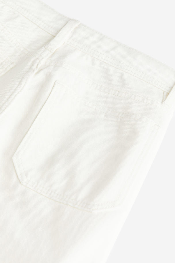 H&M Low Cargo-bukser Med Vide Ben Hvit