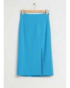 Fitted High-waist Pencil Skirt Light Blue