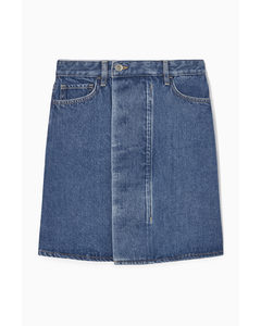 Denim Mini Wrap Skirt Washed Blue