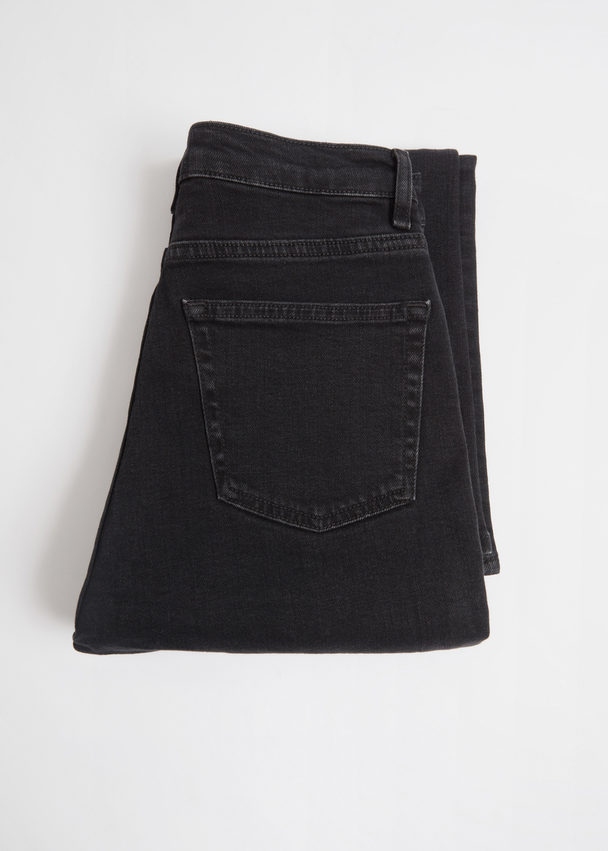 & Other Stories Flared Cropped Jeans Black