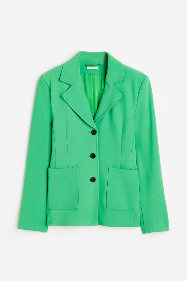 H&M Single-breasted Jersey Blazer Green