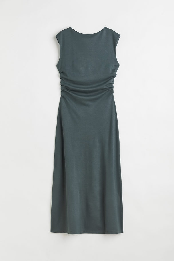 H&M Elegantes Jerseykleid Graugrün