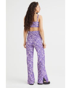 Straight Trousers Purple/zebra Print
