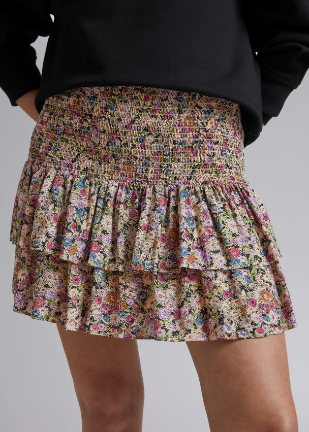 & Other Stories Ruffled Mini Skirt Lilac/pink/green
