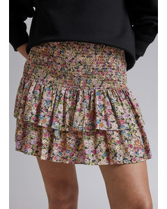 Ruffled Mini Skirt Lilac/pink/green