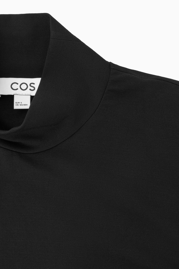 COS Power-shoulder Cropped Top Black