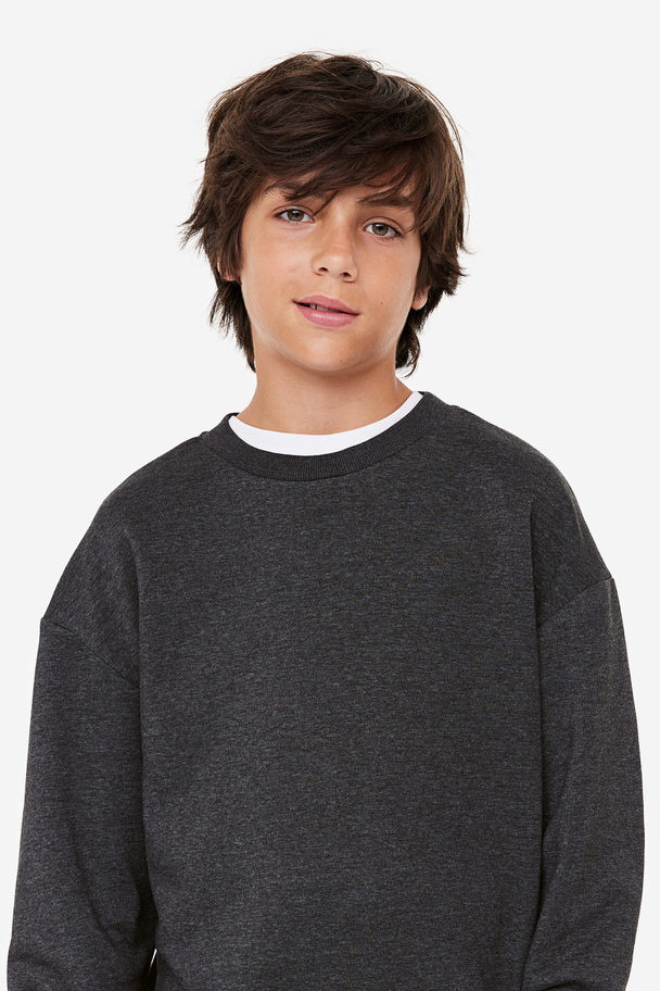 H&M Sweater Donkergrijs Gemêleerd