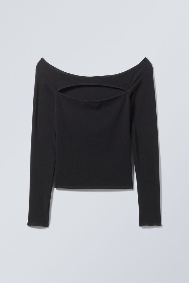 Weekday Evie Cut Out Long Sleeve Black