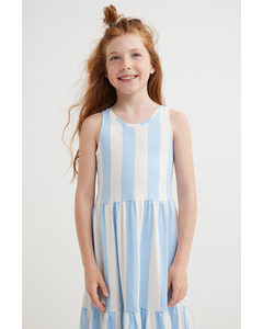 Cotton Dress Light Blue/white Striped