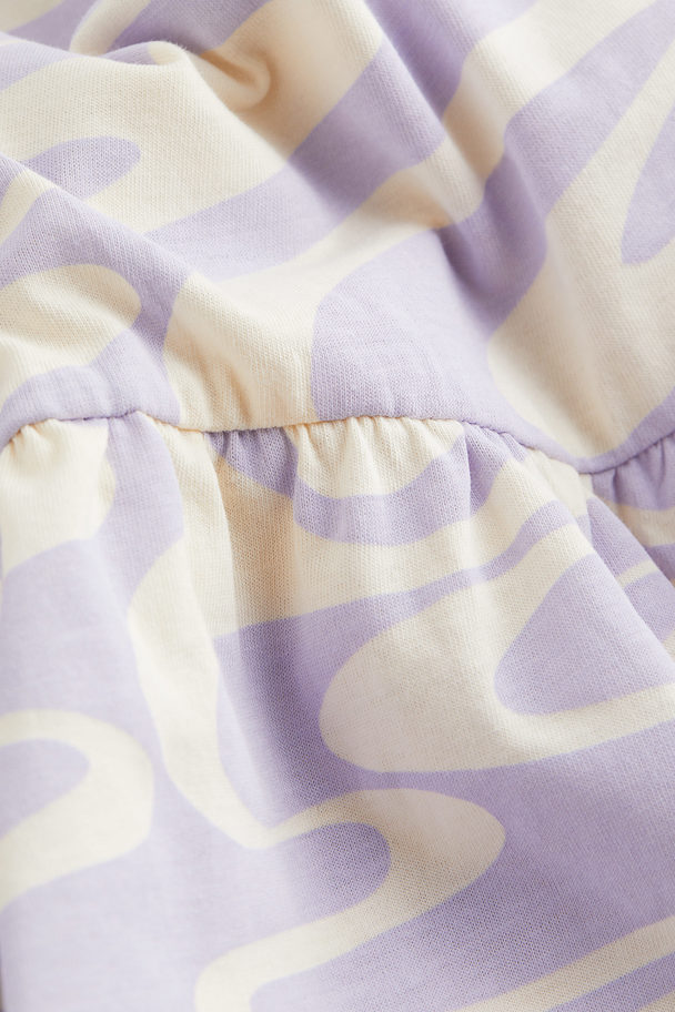 H&M Cotton Dress Light Purple/patterned