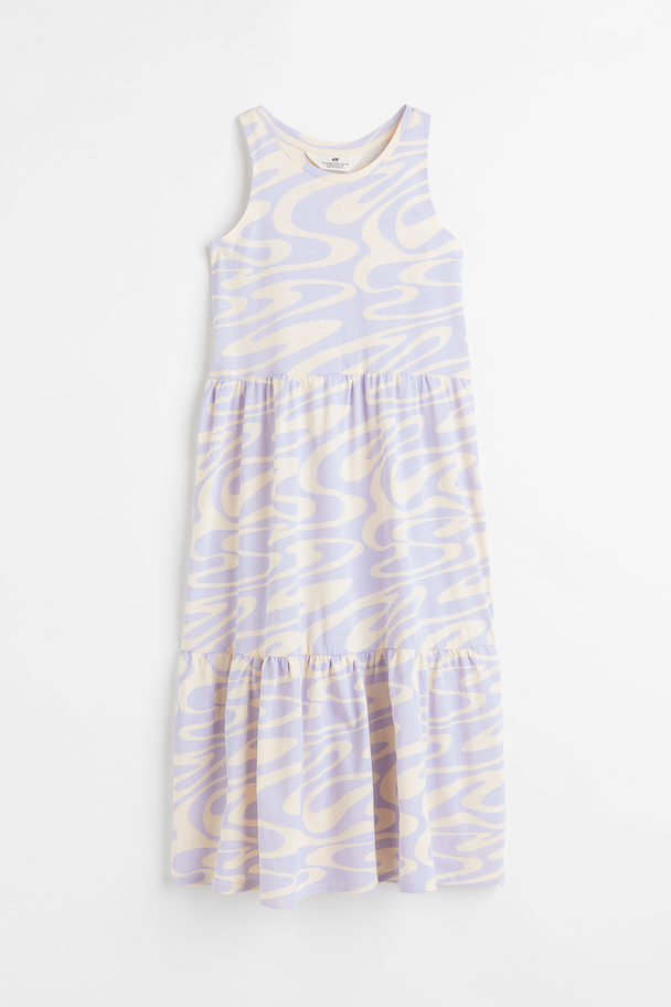 H&M Cotton Dress Light Purple/patterned