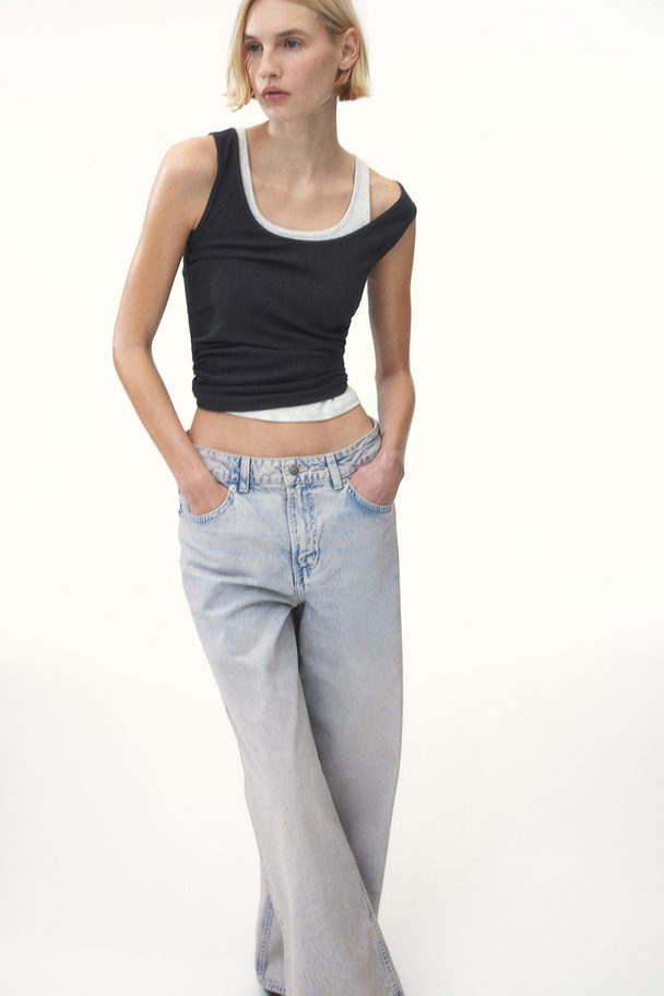 H&M Baggy Regular Jeans Blasses Denimblau
