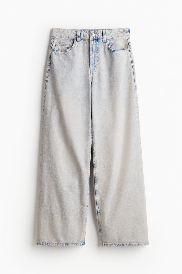 H&M Baggy Regular Jeans Bleek Denimblauw