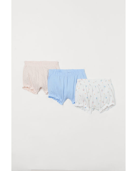 H&M 3-pack Jersey Shorts Powder Pink/floral