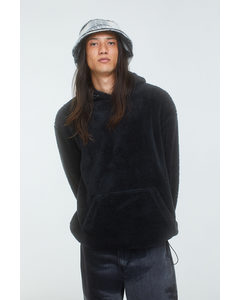 Relaxed Fit Pile Hoodie Black