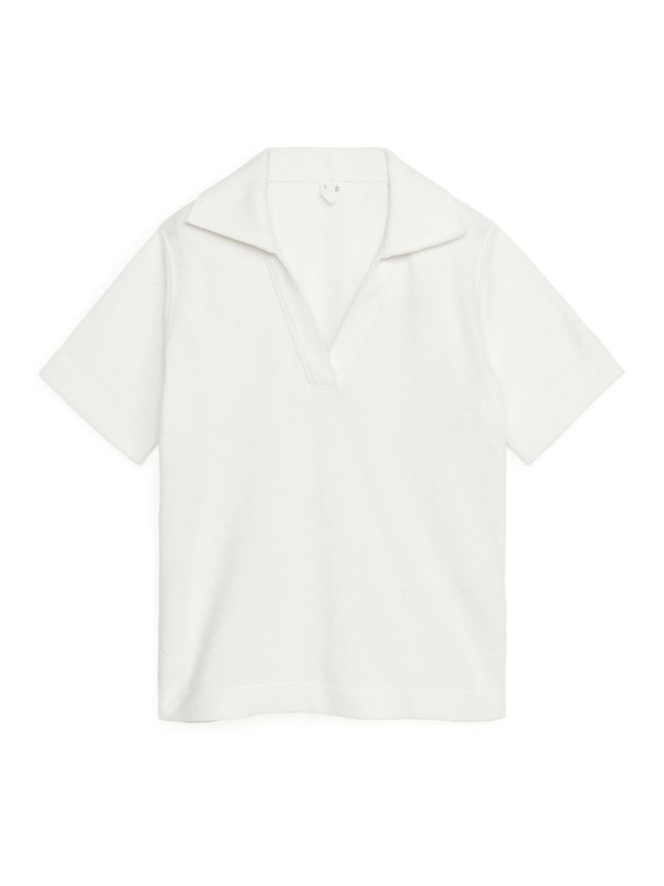 Arket Towelling Polo Shirt Off White