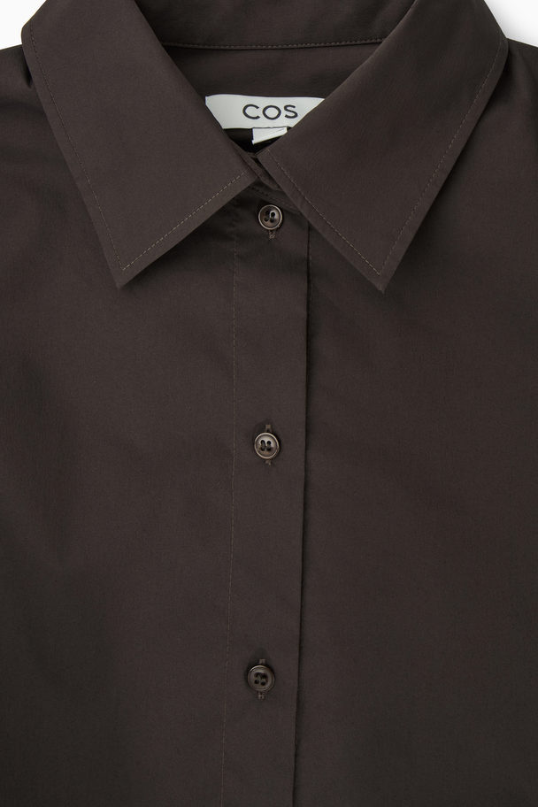 COS Oversize-skjorta I Bomullsblandning Mörkbrun