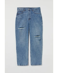 H&M+ Straight High Waist Jeans Blau