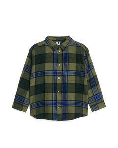 Checked Flannel Shirt Green/blue