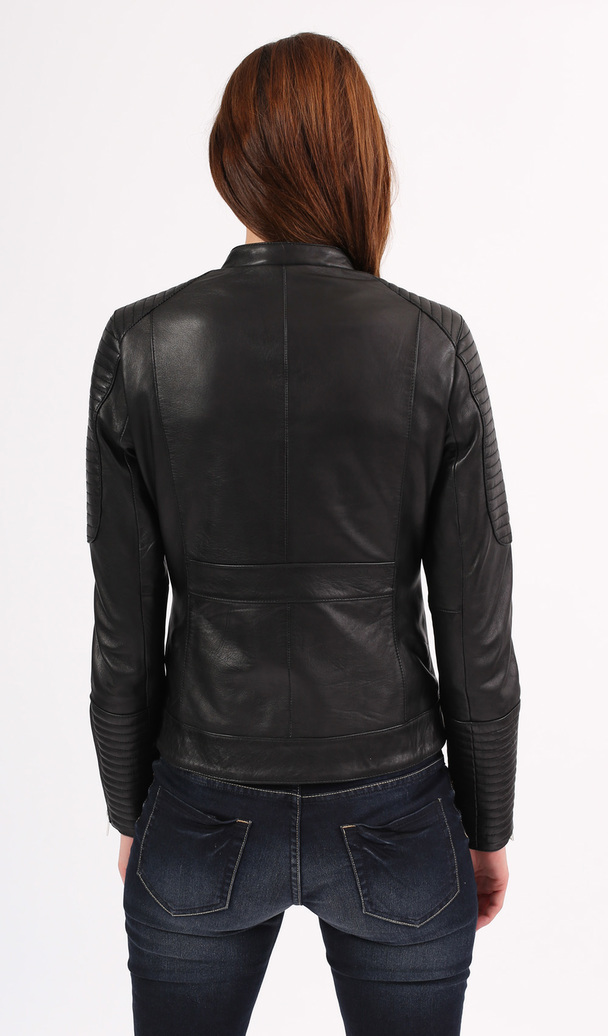 Blue Wellford Leather Jacket Marion