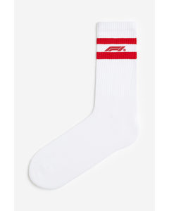 Socken mit Motiv Weiß/Formula 1