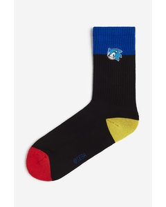 Socken mit Motiv Blau/Sonic der Igel