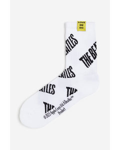 Socken mit Motiv Weiß/The Beatles