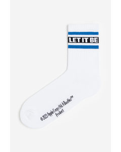Socken mit Motiv Weiß/The Beatles