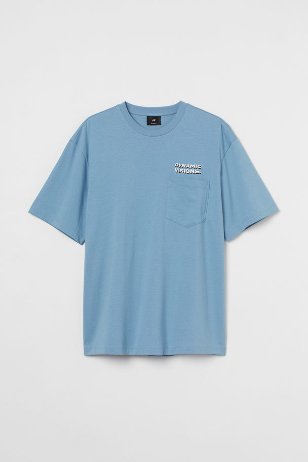 H&M Relaxed Fit T-shirt Light Blue