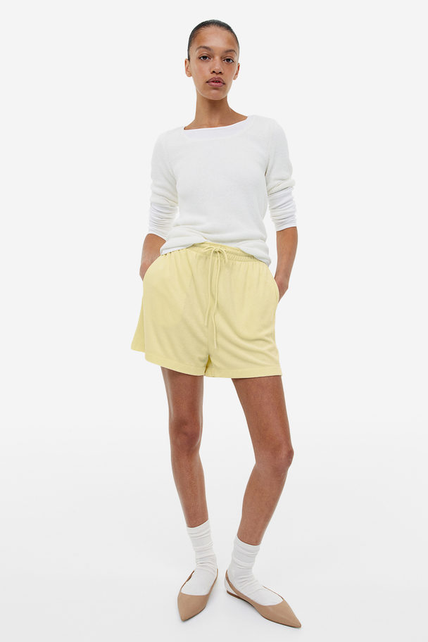 H&M Shorts I Frotté Ljusgul