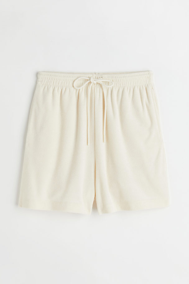H&M Shorts aus Frottee Cremefarben