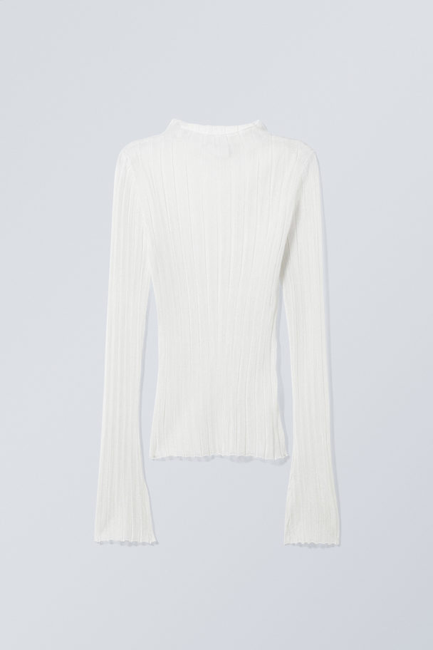 Weekday Mary Sheer Knitted Sweater White