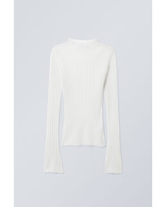 Mary Sheer Knitted Sweater White