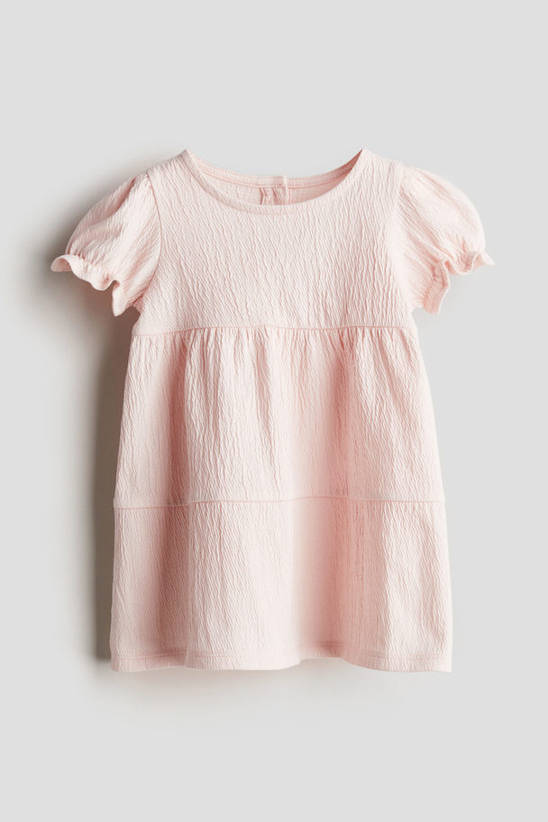 H&M Textured Jersey Dress Peach Pink