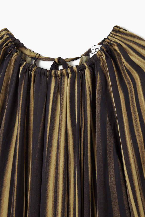 COS Trompe-l'œil Belted Shirt Dress Brown / Cream