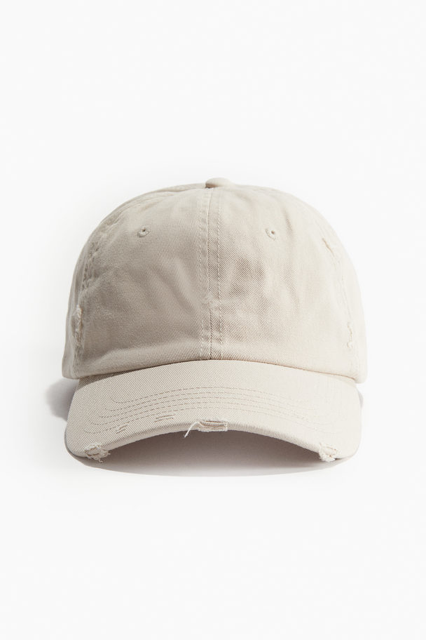 H&M Cap aus Baumwolltwill Hellbeige