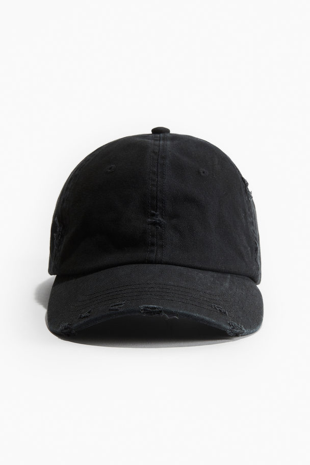 H&M Cap aus Baumwolltwill Schwarz